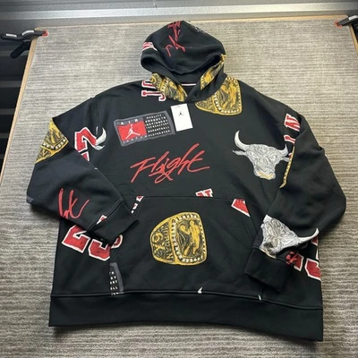 Sudadera con Capucha Jordan Para Hombre 3XL Negra Brooklyn Polar Estampado Completo Sudadera Foto 1 de 4