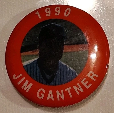 Vintage MLB Jim Gantner 1990 J.K.A. SPEC Baseball Button Hat Cap Lapel Pin 1.5" - Image 1 of 4
