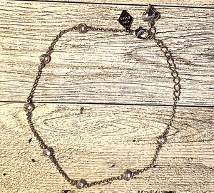 Ankle Bracelet Crystal Chain Anklet Silver-tone Heart Charm Adjustable 9"-11" - Picture 1 of 4