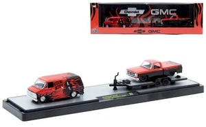 CHEVROLET G10 Van + GMC Sierra Garande 15 - red / black - M2 1:64 - Bild 1 von 6