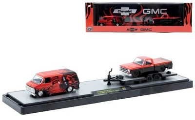 CHEVROLET G10 Van + GMC Sierra Garande 15  - red / black - M2 1:64 - Bild 1 von 4