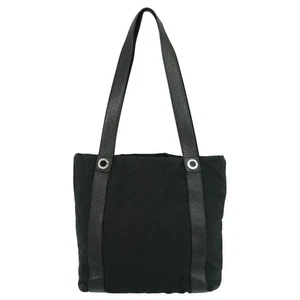 Bolso de hombro de lona BVLGARI Logo Mania negro plateado - Imagen 1 de 15