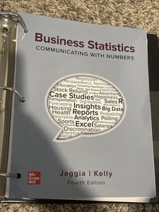 Business Statistics: Communicating Hardcover by Jaggia Kelly Fourth Edition - Picture 1 of 5