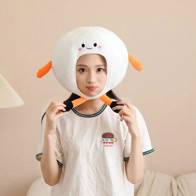 Plush Tennis Ball Headgear Hat Toy Head Cover for Carnival Halloween Cosplay - Image 1 of 4