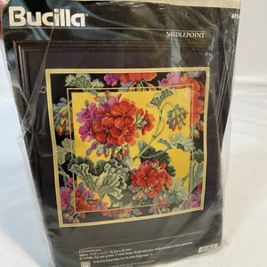 Bucilla Needlepoint Kit Geraniums 4734 Barbara Baatz OPEN PKG Vintage 1997 Flora - Picture 1 of 8