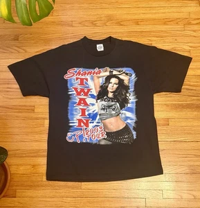 Vintage Y2K 2003 XL Shania Twain UP Double Sided Tour Band T-Shirt Black - Bild 1 von 7