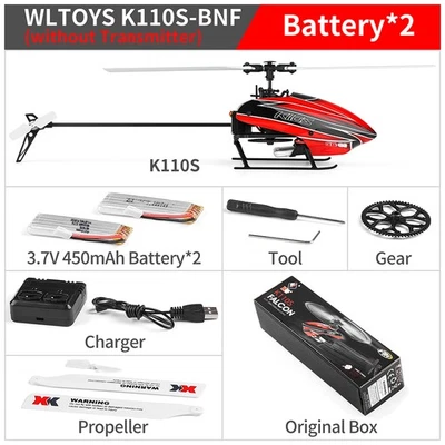 Wltoys XK K110S 6CH 3D 6G System Single Paddle Brushless RC Helicopter Aircraft - Image 1 of 4