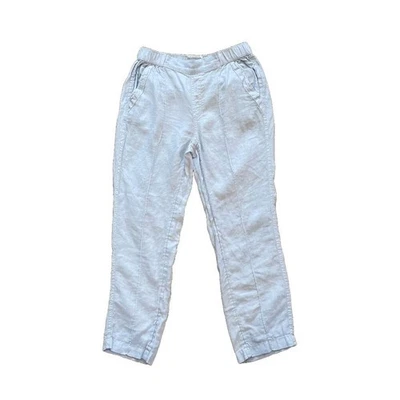 Pantalones de lino Nicole Miller azul pálido/azul bebé, bolsillos con solapa, talla S Foto 1 de 4