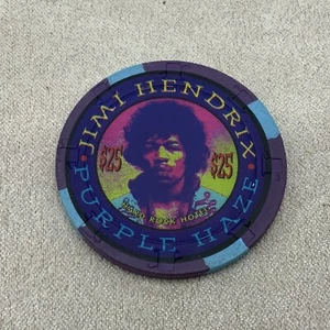 $25 JIMI HENDRIX HARD ROCK CASINO CHIP POKER CHIP LAS VEGAS NEVADA - Picture 1 of 2