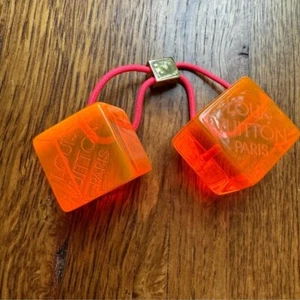 ⚡️Louis Vuitton Orange Resin Cube Hair Tie / Ponytail Holder (w/ COA) - Picture 1 of 5