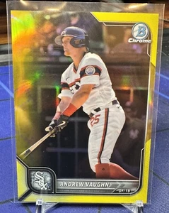 Andrew Vaughn 2022 Bowman Chrome Yellow Refractor /75 Chicago White Sox #41 - Picture 1 of 2
