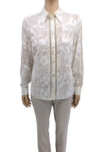 Camisa bordada para mujer ESDACA 36 blusa torso manga larga algodón talla 36/EE. UU. 6 - Imagen 1 de 6