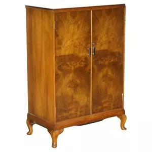 FEINER ANTIKER ART DECO WARING & GILLOW GRAT WALNUSS HAUSHALTER LEINENSCHRANK - Bild 1 von 12