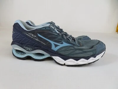 美津浓 Wave Creation 20 女式 10 鞋蓝色跑步运动鞋 排球 运动 — 第 1/4 张图片