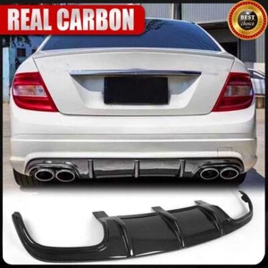 Real Carbon Fiber Rear Bumper Diffuser Lip For Mercedes Benz W204 C63 08-11 - Picture 1 of 12