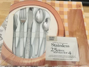 Vtg 25 Pc Silver Ware Frost Imperial Stainless Steel International Flatware NEW - Picture 1 of 7