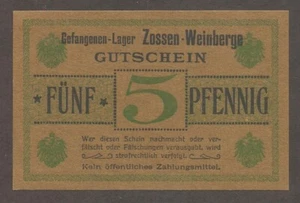 Germany - POW - Zossen-Weinberge; 5 Pfennig; N.D. (1916); AU+; T-904.02; ; WWI - Picture 1 of 2