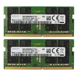 64GB (2X 32GB) Samsung DDR4 3200MHz PC4-25600 SODIMM Memory Ram M471A4G43AB1-CWE - Picture 1 of 5