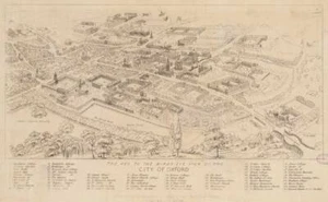Póster - Mapa ilustrado vintage de Oxford Inglaterra (1850) - Imagen 1 de 21