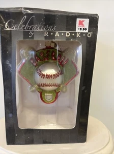 Christopher Radko Baseball Field Christmas Tree Christmas Ornament Box Not Good - Picture 1 of 8