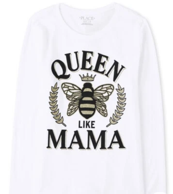 The Children’s Place Girls Sz 4 Queen Bee Like Mama Graphic Tee New with Tags - Image 1 of 2