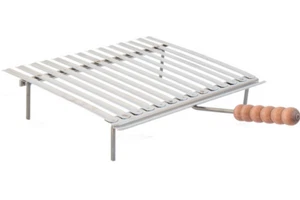 BISTECCHIERA DIETETICA graticola in acciaio e manici in legno varie misure - Imagen 1 de 5