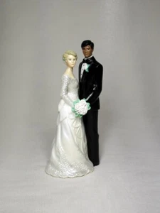 OSD Interracial Brown Groom Caucasian Bride 4.5" Wedding caketops topper 2001B - Picture 1 of 1