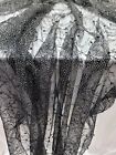 Black Silver Glitters and Embroidered Pearls Bridal Lace Fabric - 52" Width