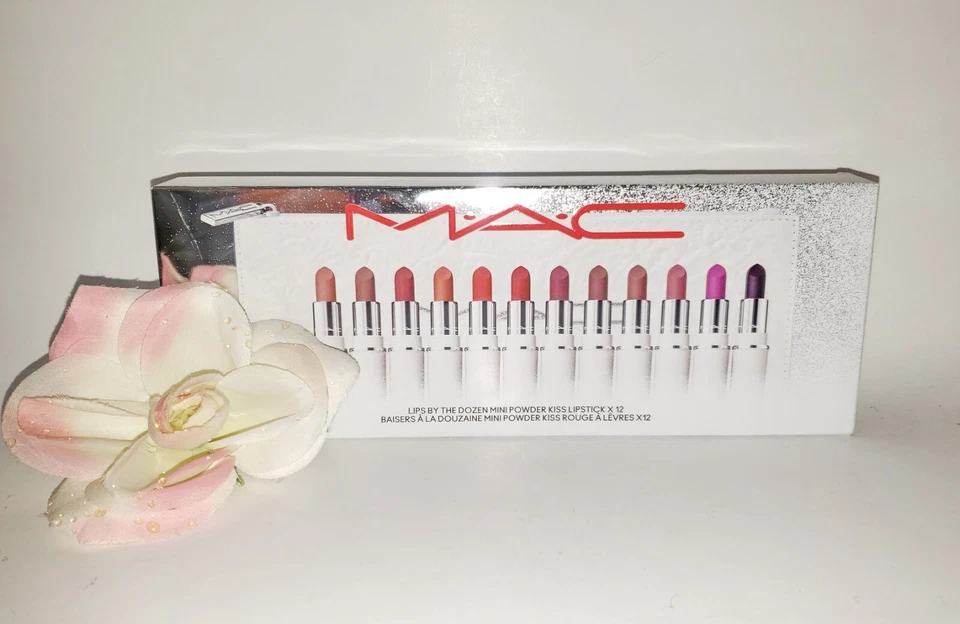 MAC Lips by the Dozen Mini Powder Kiss Lipstick x 12 Holiday Gift Set - Image 1 of 1