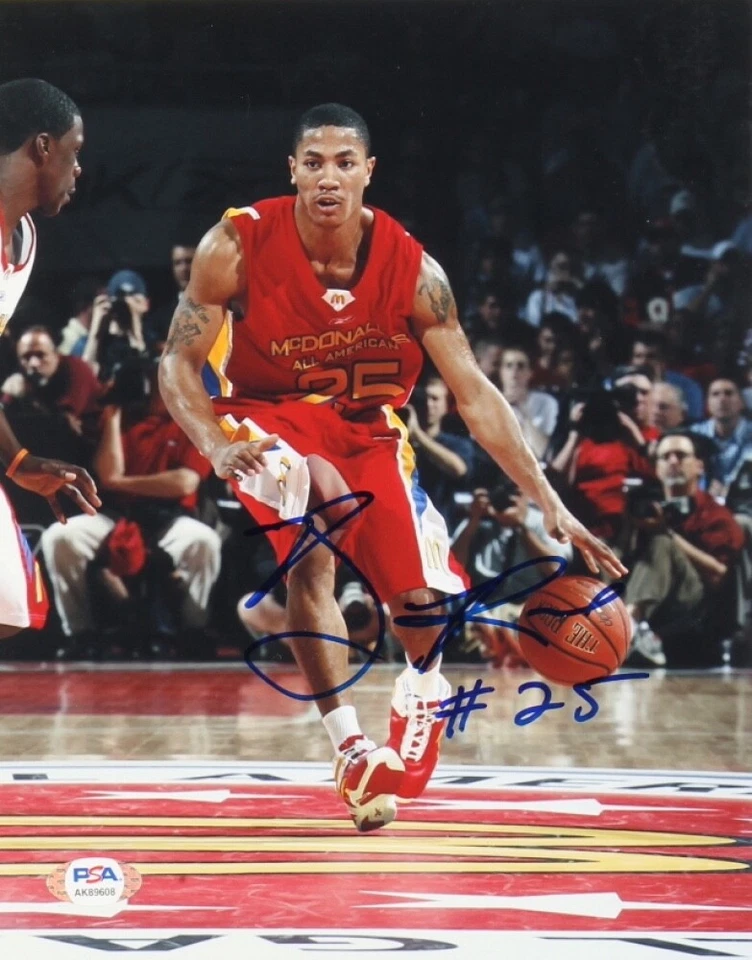 Derrick Rose Signed McDonalds All American Chicago Bulls MVP 8x10 Photo PSA A5 - Image 1 of 1