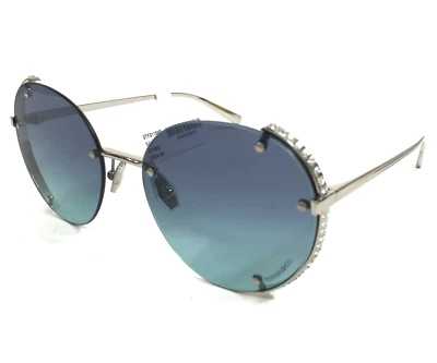 Tiffany & Co. Gafas de sol TF3110-K-B 6213/9S chapadas en oro blanco con lentes azules Foto 1 de 4
