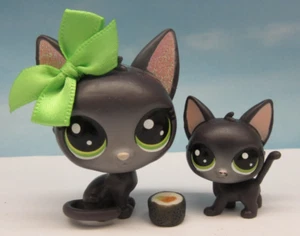 LITTLEST PET SHOP #3-78 JADE KATZE SCHWARZ KÄTZCHEN KATZE GLITZER OHREN & MINI #2-78 - Bild 1 von 10