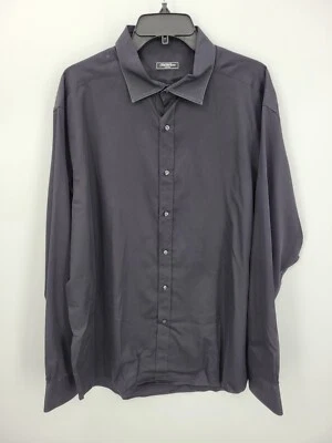 Saks Fifth Avenue Shirt Mens XXL 2XL Black Long Sleeve Button Up Cotton Office - Image 1 of 4