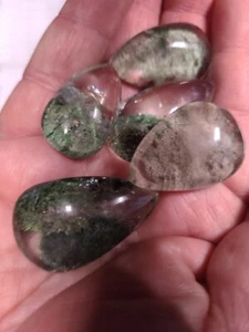 Natural Green High Quality Ghost Phantom Teardrop Necklace Cabochon 2 - 4 cm - Picture 1 of 2