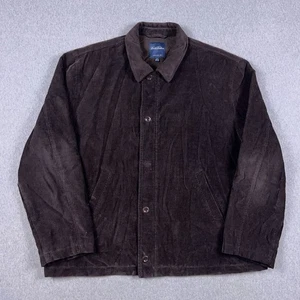 VTG Brooks Brothers Jacket Mens XXL Dark Brown Corduroy Bomber Full Zip - Picture 1 of 12