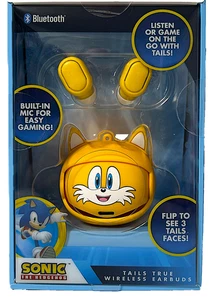 NEW RARE SEGA Sonic The Hedgehog TAILS 3 Faces Bluetooth True Wireless Earbuds - Picture 1 of 3