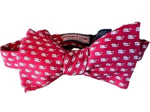 Vineyard Vine Red Whale Santa Hat Adjustable Silk Bow Tie Christmas - Picture 1 of 4