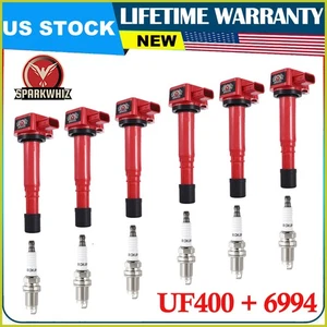 UF400 Ignition Coil & Spark Plug Set For 2003 2005 2006 2008 Honda Pilot 3.5L V6 - Picture 1 of 12