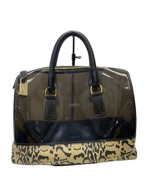 Furla Candy Bag In Dark Brown/Leopard Print. GUC used - Image 1 of 4