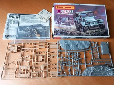 Matchbox PK-88 WWII 1/76 Krupp Protze veicolo 69 & 3,7 cm PAK kit di montaggio parzialmente montato  - Immagine 1 di 4