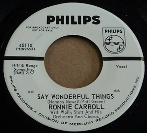 Ronnie Carroll Say Wonderful Things Please Tell Me Your Name White Label Promo - Imagen 1 de 2