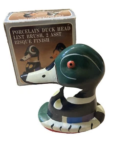 Vintage Porcelain Duck Head Lint Brush With Original Box  - Picture 1 of 9