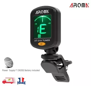 Accordeur de Guitare Chromatique à Pince Tuner Portable Ecran LCD 360° Rotation - Foto 1 di 9