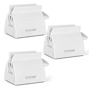 3pcs-White Large Rolling Tube Toothpaste Squeezer Toothpaste Seat Holder Stand - Picture 1 of 8