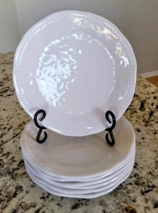 IL Mulino White Hobnail Melamine Salad Plates x 7 - Picture 1 of 6