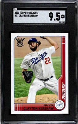 2021 Topps Big League #37 Clayton Kershaw SGC 9.5 MINT+ - Image 1 of 2