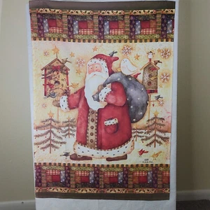 Weihnachtsmann Naturhaus Flagge von Debi Hron Winter Weihnachten Schneevögel 27x40 Zoll - Bild 1 von 6