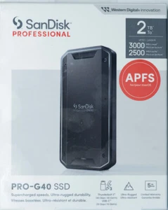 SanDisk Professional 2TB PRO-G40 SSD Thunderbolt 3 - SDPS31H-002T-GBC1D - SEALED - Picture 1 of 4