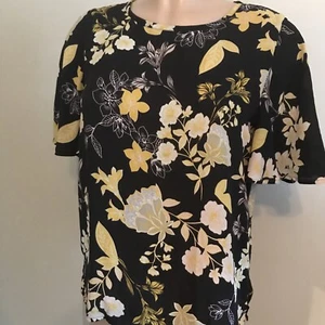 Top de mujer Ann Taylor Loft XS negro floral - Imagen 1 de 7