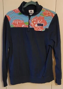 Simply Southern Quarter Zip Pullover blau Fleecejacke Gr. Small rosa Blumen  - Bild 1 von 6